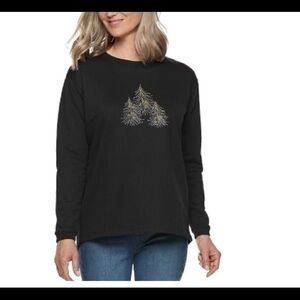 NWT M&C Sportswear Winter Trees Graphic Fleece Sweatshirt size small